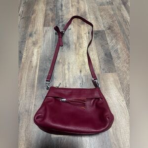 Leather Crossbody Bag Red Color